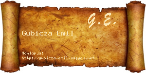 Gubicza Emil névjegykártya