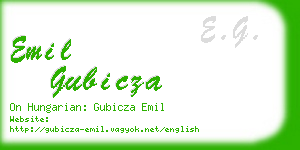 emil gubicza business card